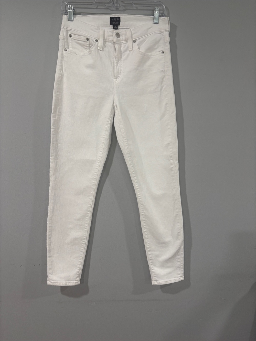 J - CREW MID RISE WHITE DENIM SKINNY JEANS SIZE/29